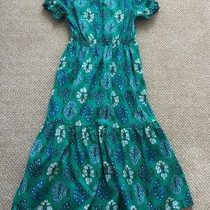 J. Crew Vibrant Green and Blue Dress